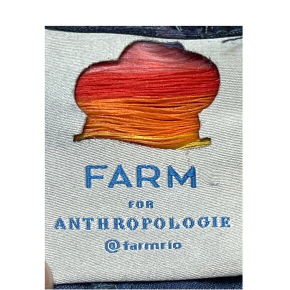 Farm for Anthropologie Women's Small Green/Blue Peacock Print Jungle Boho Pants - Picture 3 of 11